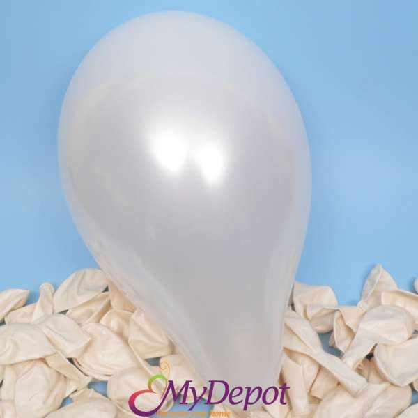 Балони металик бяло, GM90, 26см., 100бр