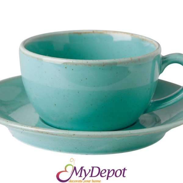 PORLAND - TURQUOISE - Чаша с чиния за чай -210мл