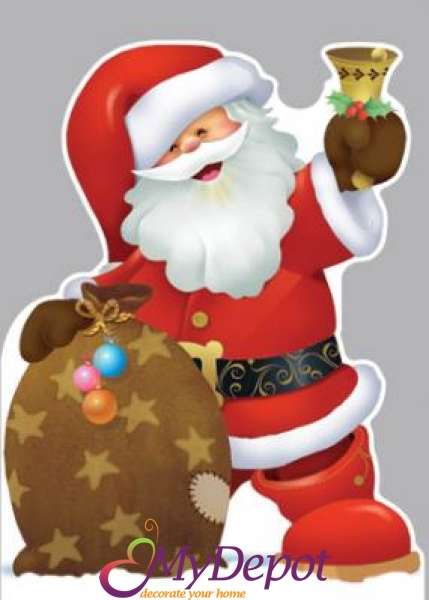 Картичка и плик ВC &ldquo;Дядо Коледа с чувал и звънец&ldquo; 130X240MM