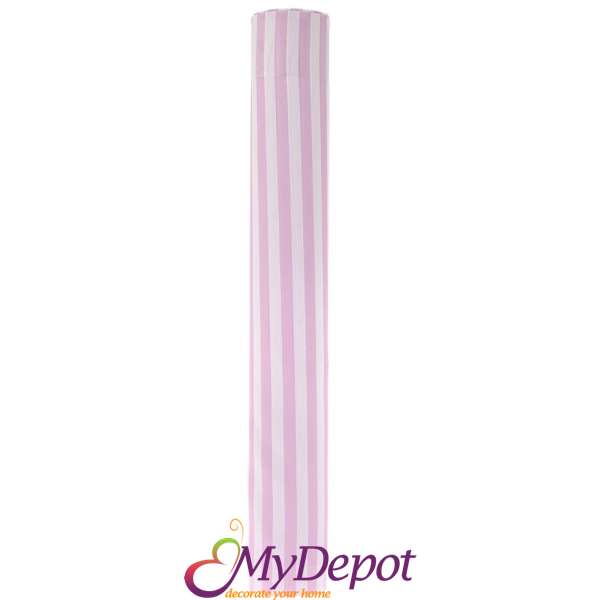 Ролка плат - микрофибър, розово и бяло, 50 см Х 5 метра