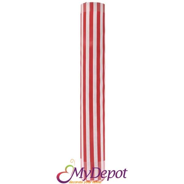 Ролка плат - микрофибър, червено и бяло, 50 см Х 5 метра