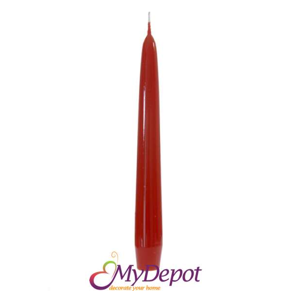 Свещ конус червена,12бр,20cm