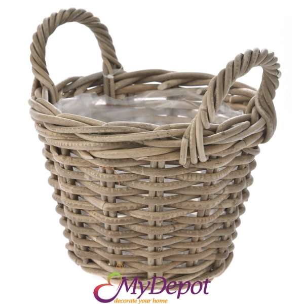 Плетена кошница с найлон, Ф25х19 см