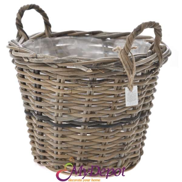 Плетена кошница с найлон, Ф30х23 см