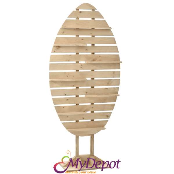 Дървен стелаж във формата на яйце, 90х200 см