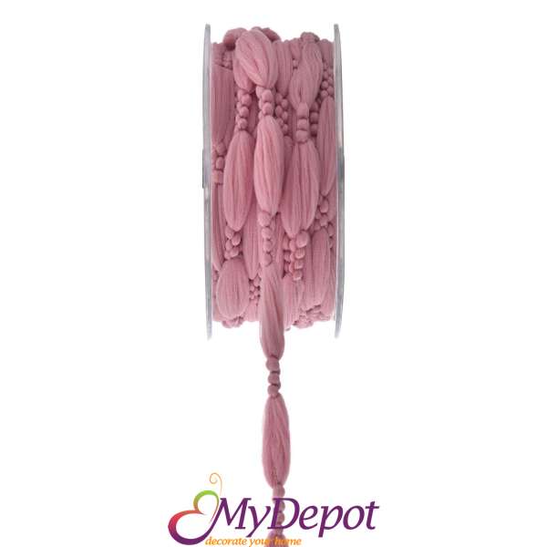 Панделка гривна от памук в тъмно розов цвят. Размер: 15 мм Х 20 метра