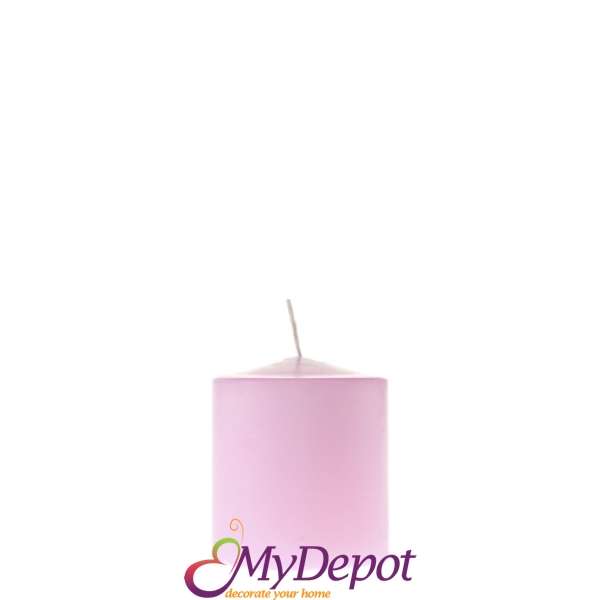Свещ цилиндър розова,7х8 см