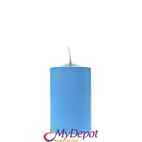 Свещ цилиндър синя,7х12 см