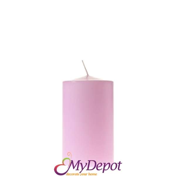Свещ цилиндър розова,7х12 см