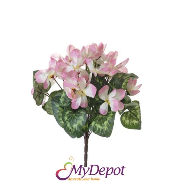 Изкуствен букет от светло розови цветя, 35 см