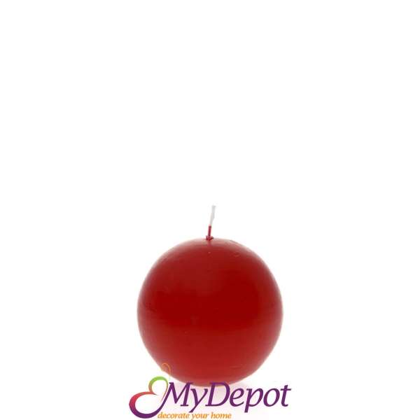 Свещ топка червена,10см(1X24) 