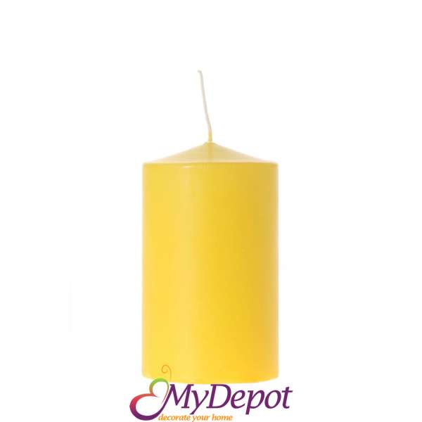 Свещ цилиндър, жълта, 7х12 см