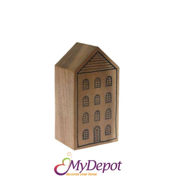 Дървена къща декор,резба,6х8х15