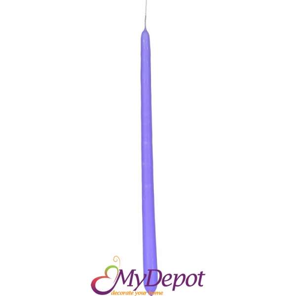 Свещ конус, лилава, 35 см