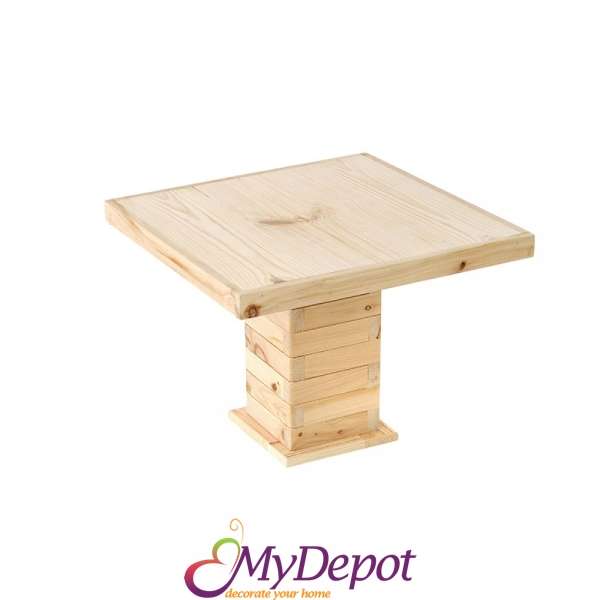 Дървена маса, квадрат, 60х60х45 см