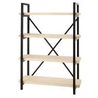 Метален стелаж с дървени полици, 132х44х178 см Метален стелаж с дървени полици, 132х44х178 см