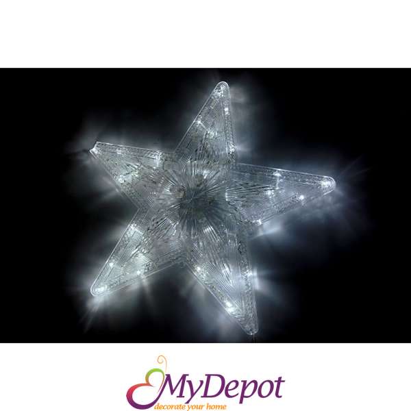 Светеща звезда, 37 см, 30 LED, с флаш ефект