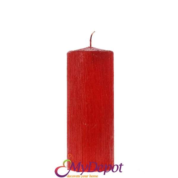 Свещ колона, червено, 6х16 см
