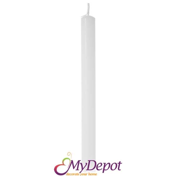 Великденска свещ бяла, мат, 25 см
