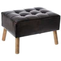 Табуретка ,кожа и дърво,  60х40х36 см