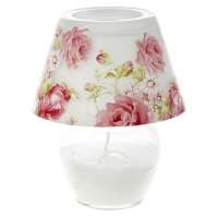 Свещник със свещ , лампа, рози, Ф12х16 см Свещник със свещ , лампа, рози, Ф12х16 см