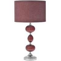 Нощна лампа със стъклен глобус, червена ,65см