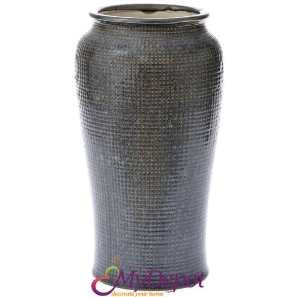 Керамична ваза, графит, ф17х32 см