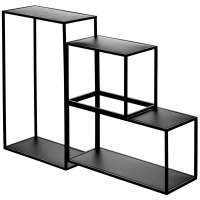 Метален стелаж, черен, 70х16х50 см