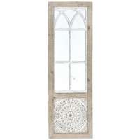 Огледало, метал и дърво, бяло, 40х120 см