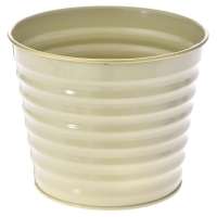 Метална кашпа, крем, Ф16х13 см