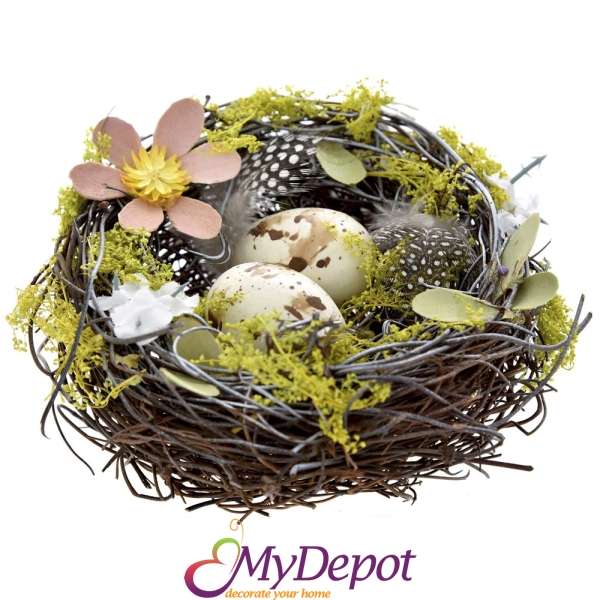 Плетено гнездо с яйца, Ф13 см