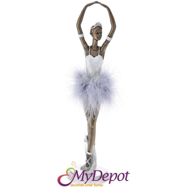 Полирезинова балерина с лилав пух, 8х33 см