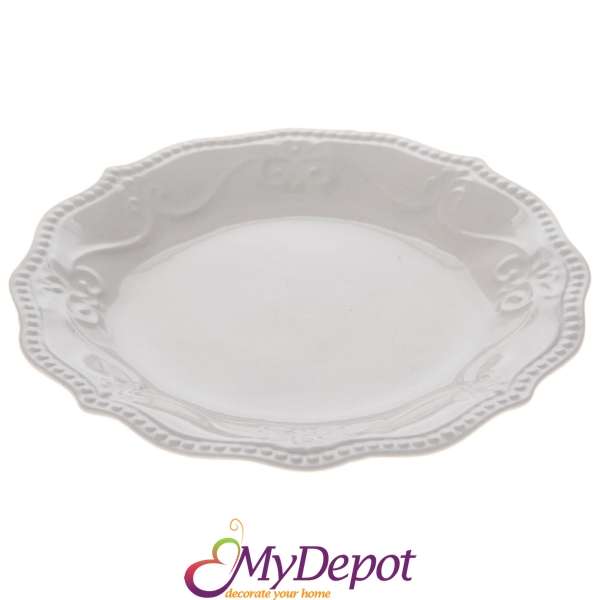 Керамична чиния бяла, Ф27 см