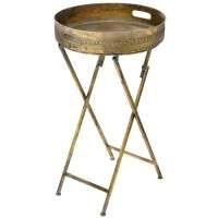 Метална масичка, старо злато, 41х41х72 см