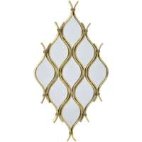 Метално огледало, злато, 54х98 см