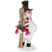 Снежко със ски, бял, 16х14х40 см