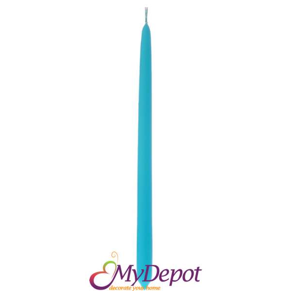 Великденска свещ мат в син цвят, 40 см