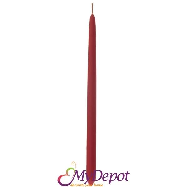 Великденска свещ, тъмно червена, 40 см