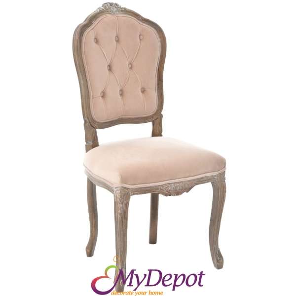 Стол с дървена основа, крем, 49х55х96 см