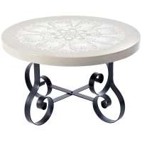 Дървена маса с метални крака, Ф 80х48 см