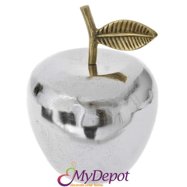 Ябълка от суров алуминий, сребро, Ф 17х24 см