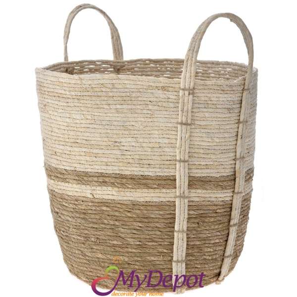 Плетена кошница от морска трева, беж, 40х40 см