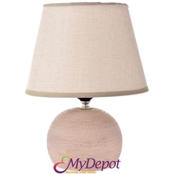 Настолна керамична лампа, крем, 30 см