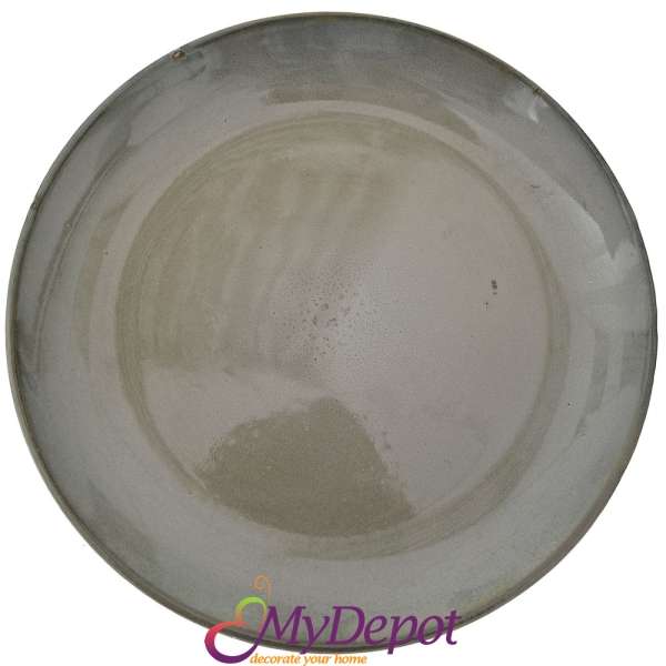 Керамична чиния, сива, Ф 26 см