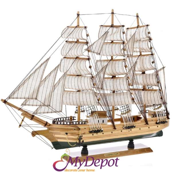 Дървен кораб, 39х30 см