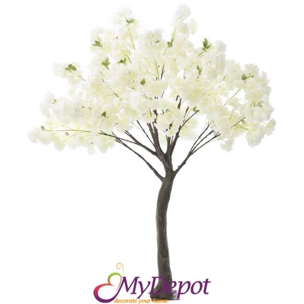 Изкуствено дърво, бели цветове, 1,90 М