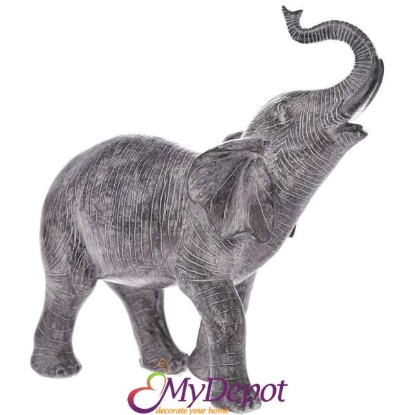 Полирезинов слон, сиво, 25 см 