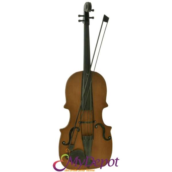 Декоративна цигулка, метал и дърво, 75х26 см