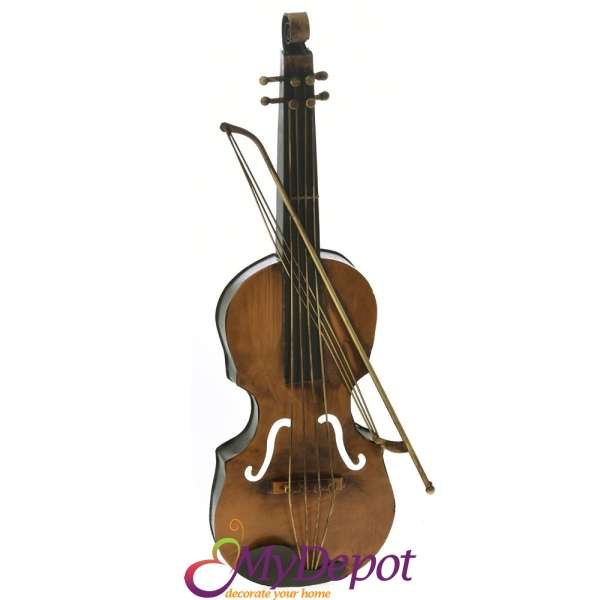 Декоративна цигулка, метал и дърво, 50х17 см