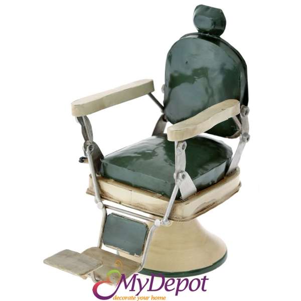 Декоративен бръснарски стол, метал, 12х19 см